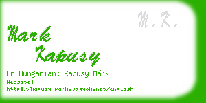 mark kapusy business card