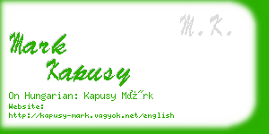 mark kapusy business card